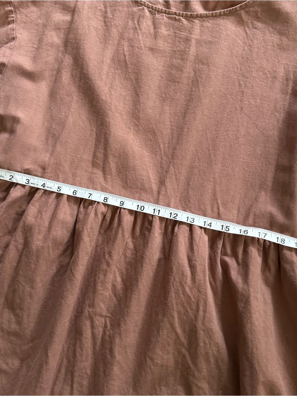 Grae cove linen blend dress light brown modest prairie minimal mid to long boho - Picture 5 of 5